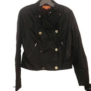 Joe Fresh Black Faux Leather Jacket, Medium